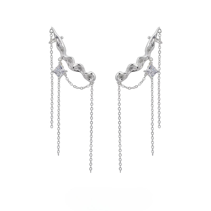 Nebula Tassel Clip-on Earrings