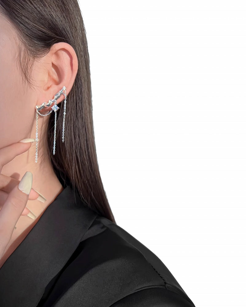 Nebula Tassel Clip-on Earrings