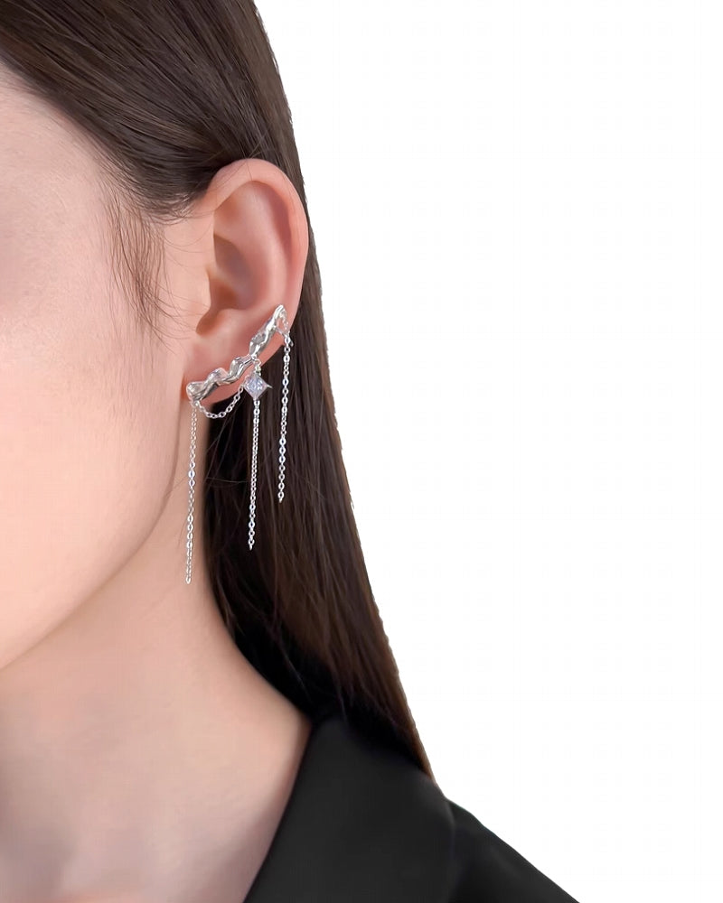 Nebula Tassel Clip-on Earrings