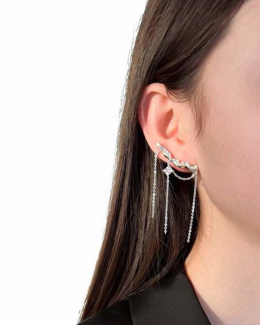 Nebula Tassel Clip-on Earrings